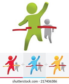 3D stick figure won the competition. winner concept for business.