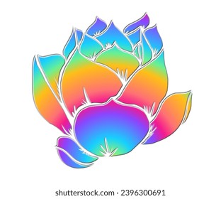 3D sticker beautiful colourful lotus flowers with wonderful petal
