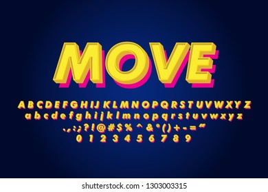 3D sticker text effect digital and print poster design, youth outline layered typography