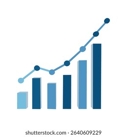 3d stock market bar chart graphic for presentations.