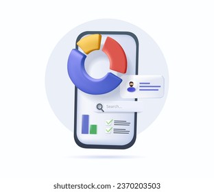 3D stock trading analysis charts and diagram on smartphone. Sell and buy money cash and exchange with finance business, earning investment. Investing, crypto trading make profit and earning, 3D cash