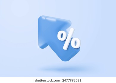 3D stock trading graph in market on background. Sell and buy money cash and exchange with finance business concept, earning investment. 3d bank trading vector icon for investment render illustration