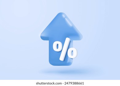 3D stock trading graph in market on background. Sell and buy money cash and exchange with finance business concept, earning investment. 3d bank trading vector icon for investment render illustration