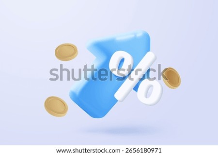 3D stock trading graph report for statistic market in bubble icon. Sell and buy money cash and exchange with finance business, analyzing investment. 3d bank trading icon vector render illustration