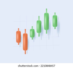 3D stock trading icon. Sell buy money cash market exchange cryptocurrency or finance business cartoon, earning investment. 3D bank trading vector icon for investment render illustration free to edit