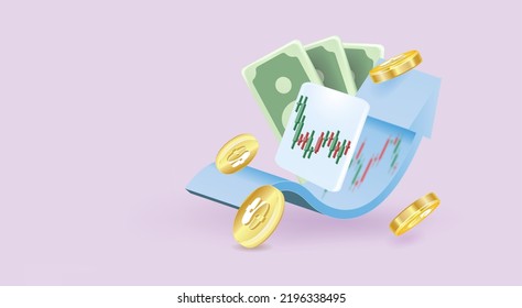 3d stock trading for successful idea. Excellent investing business and banking management.