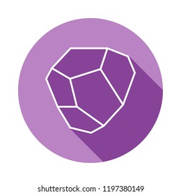 3d stone icon in long shadow style. One of Geometric figures collection icon can be used for UI, UX