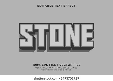 3D Stone Text effect editable vector