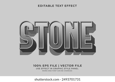 3D Stone Text effect editable vector