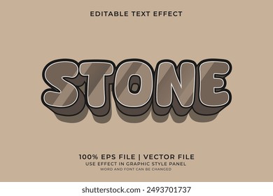 3D Stone Text effect editable vector