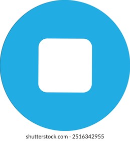 3D stop button icon, circle, on white background, Vector illustration
