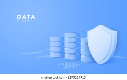 3d almacenamiento y blindaje. La protección en línea garantiza el concepto de almacenamiento de datos. 