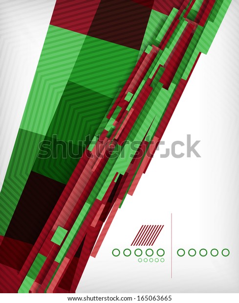 3d Straight Lines Geometric Shape Abstract Stock Vector (Royalty Free ...