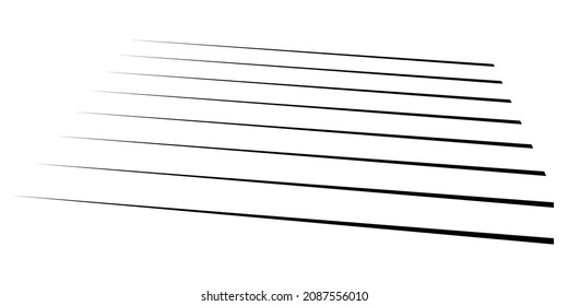 3D straight, parallel dynamic irregular lines, stripes element. Action, burst, speed comic effect lines