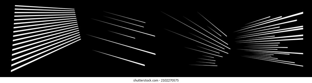 3D Straight, Parallel Dynamic Irregular Lines, Stripes Element. Action, Burst, Speed Comic Effect Lines