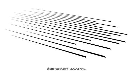 3D straight, parallel dynamic irregular lines, stripes element. Action, burst, speed comic effect lines