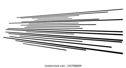 3D straight, parallel dynamic irregular lines, stripes element. Action, burst, speed comic effect lines