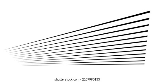 3D straight, parallel dynamic irregular lines, stripes element. Action, burst, speed comic effect lines
