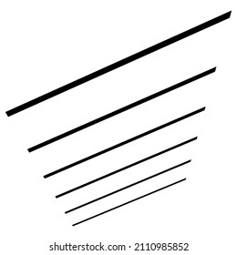 3D straight, parallel dynamic irregular lines, stripes element. Action, burst, speed comic effect lines