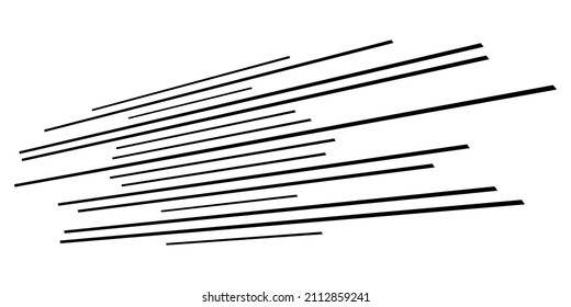 3D straight, parallel dynamic irregular lines, stripes element. Action, burst, speed comic effect lines