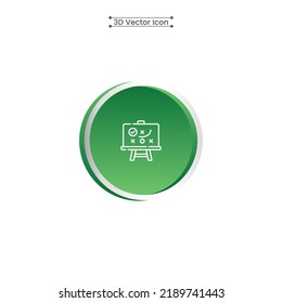 3D Strategy Development Icon Vector Illustration
