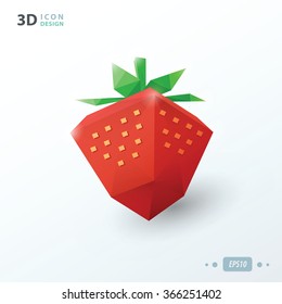 3d strawberry