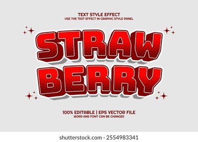 3d Strawberry Cartoon Editable Text Effect