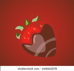 3d strawberry icon vector, red starwberry isolated design.