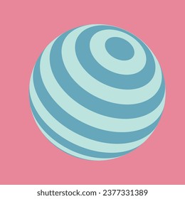 3D striped sphere with retro color