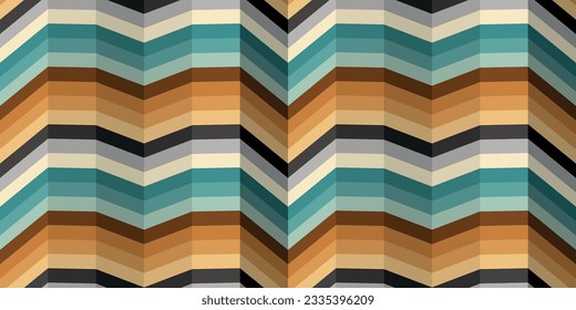 Las rayas 3D corren horizontalmente como una pared curva. Para imprimir y aplicar a superficies sin soldadura, como papel pintado o embalaje. Patrón sin foco.