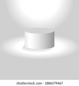 3d studio platform or pedestal, minimal scene. Museum stage. Realistic podium. Geometric blank Gallery product stand. Stage for awards on website in modern style.