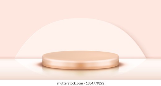 3d Studio With Podium Round Platform For Your Product Presentation. EPS10 Vector