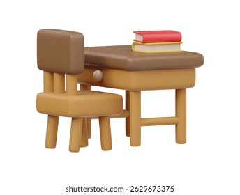 ícone da tabela de estudo 3d rende isolada