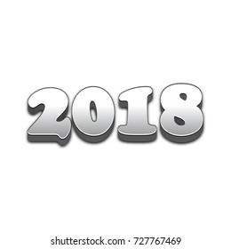 3d style 2018 new year symbol. Vector illustration.