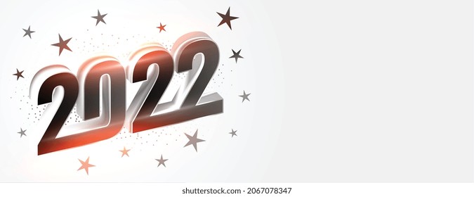 3d style 2022 new year banner with stars