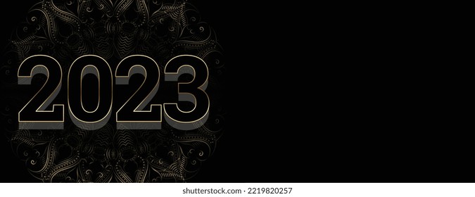 3d style 2023 text new year banner with text space vector 