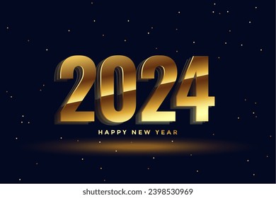 3d estilo 2024 nuevo año fondo invitación con vector partícula dorada