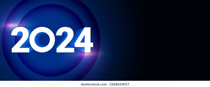 3d estilo 2024 texto banner de vacaciones de año nuevo con vector de efecto claro