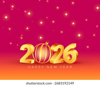 3d style 2026 new year festive background vector