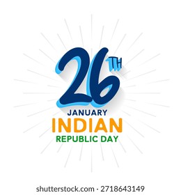 estilo 3d 26 de janeiro texto república indiana dia celebração vetor de fundo