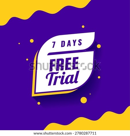 3d style 7 days free trial access offer background design vector