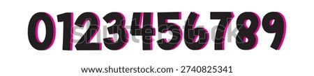 3d style abstract art numbers. new style black red. set of creative numbers 0 to 9, abstract number design vector illustration. EPS 1 2 3 4 5 6 7 8 9 number colors.