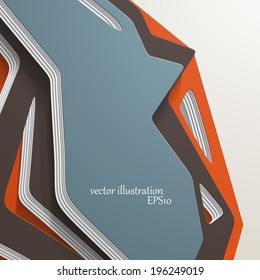 3D style, abstract background with lots of layers