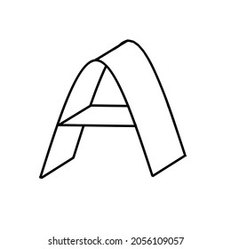 Estilo 3D del alfabeto A dibujo