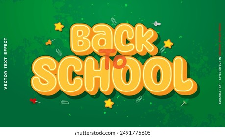 3D style back to school with editable text effect