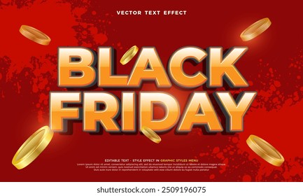 3D style black friday text effect