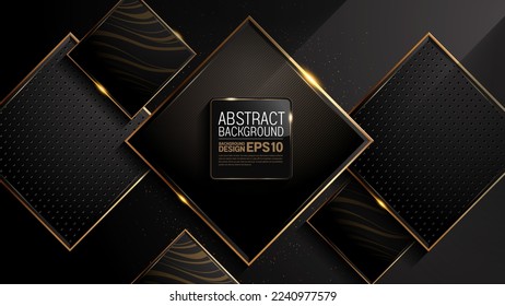 3d style black luxury background geometric shape, overlap layer shadow gradients, corporate technology, business presentation or banner template design, texture elements