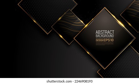 Estilo 3d forma de fondo de lujo negro de forma geométrica, degradados de sombra de capa superpuesta, tecnología corporativa, diseño de plantillas de presentación de negocios o banner, elementos de textura