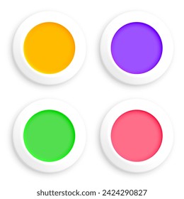 3d style blank web round button in pack vector