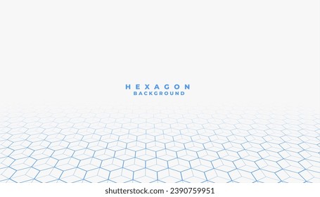 3d style blue hexagon shape pattern perspective background design vector